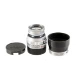 Chrome Leitz 9cm f4 Elmar Lens. Collapsible, Leica M mount.