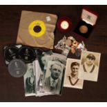 A group of cricketing memorabilia