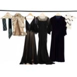 A black and cream evening dress