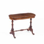 A late Victorian walnut and burr-walnut card table