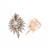 A Victorian diamond starburst brooch/pendant