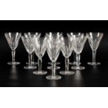Eleven Baccarat wine glasses