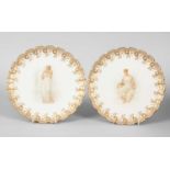 A pair of Copeland bone china plates