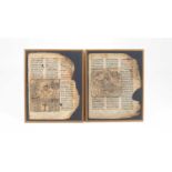 Two framed fragmentary leaves from an Ethiopian Bible