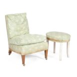 A Howard & Sons upholstered slipper chair