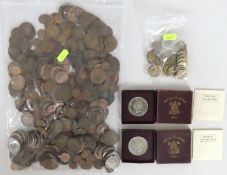 A quantity of antique pennies & similar, approx. 2