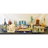 Mixed collection of constructed brick sets