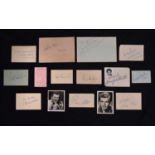 Collection of approximately 60 autographs featuring entertainers, sporting personalities, etc