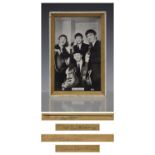The Beatles - A set of Beatles autographs, signed on the edge of a softwood photograph frame