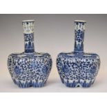 Pair of Chinese blue and white porcelain tulip vases