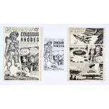 Space Ace and the Colossus of Rhodes, four original artworks by Ron Turner (1961) for Space Ace No 8