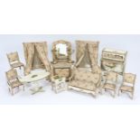 Suite of Victor François Bolant dolls house furniture, late 19th century,