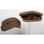 WW2 British Officers Side Cap and Peaked Cap.
