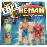 Scarce Vintage Masters of the Universe He-Man New Adventures of Two Pack six back carded moc action