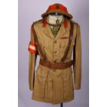WW1 British Staff Colonels Tunic with Steel Combat Helmet Having Original Cloth Trench Cover,