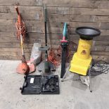 Collection of electric garden power tools