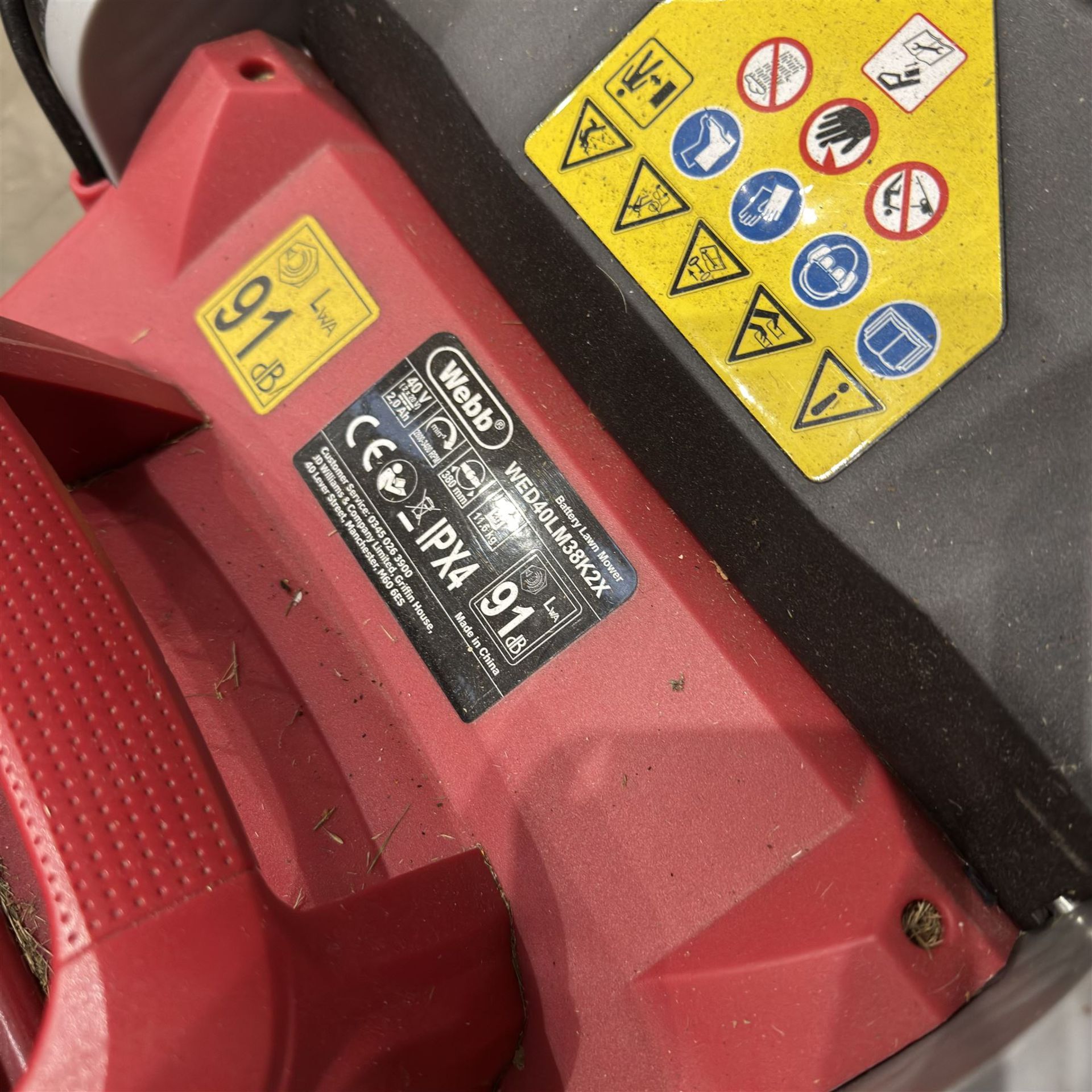 Webb 40v electric mower + Flymo GardenVac - Image 5 of 8