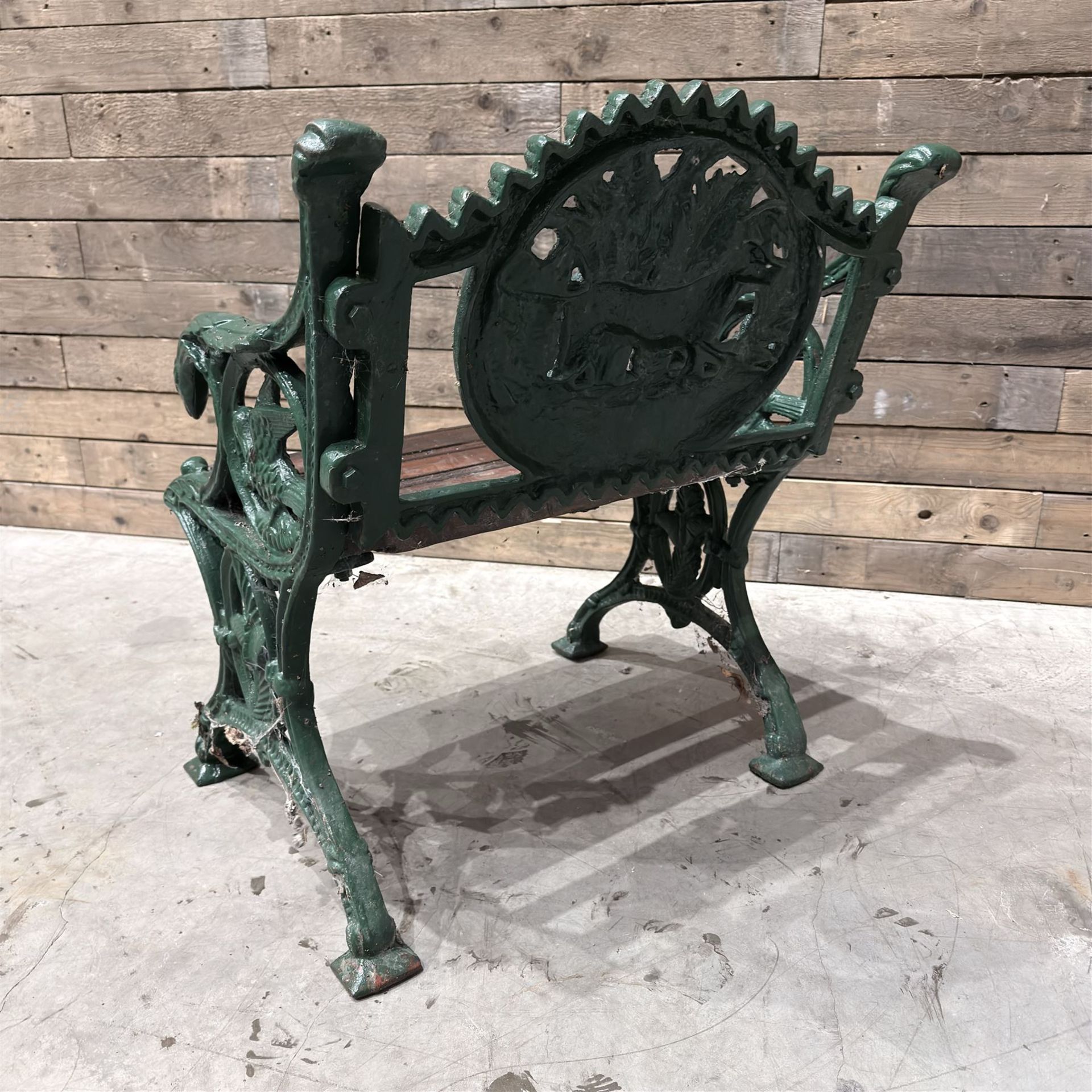 Cast iron and wood slatted garden seat - Image 7 of 7