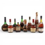 Ten bottles of cognac and brandy
