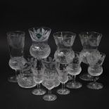 Ten Edinburgh Crystal Thistle pattern glass