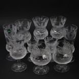 Ten Edinburgh Crystal Thistle pattern glass in pairs