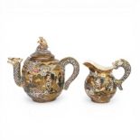 Japanese Satsuma tea set comprising tea pot