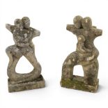 Pair of composite stone gardens sculptures