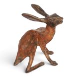 Small bronze sculpture of a hare
