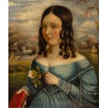 English Naive School (Early 19th century): Portrait of 'Anne Lonsdale'