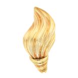 18ct gold abstract 'Flame' brooch designed by Henry Dunay for Garrard