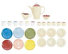 Spot and star pattern Susie Cooper ceramics.