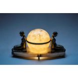 An Art Deco alabaster table lamp.