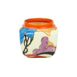 A Clarice Cliff Blue Autumn (Balloon Trees) pattern sugar bowl.