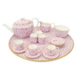 A Copeland Spode pink chintz pattern cabaret set.