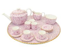 A Copeland Spode pink chintz pattern cabaret set.