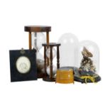 Two small glass domes.