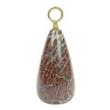 A Cornish turned and polished serpentine door stop.