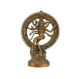 An Indian copper alloy figure of Shiva Nataraja.