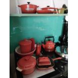 Le Creuset pans and kitchen ware