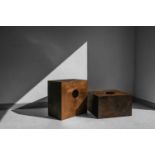 John MITCHELL (1943-2014) Bronze Blocks with Conic Voids
