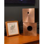 John MITCHELL (1943-2014) Bronze Block Diptych with Conic Voids