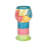 A Clarice Cliff Fantasque Pastel Melon pattern vase.