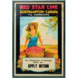 After Sterne Stevens, A Red Star Line Travel Poster- Southampton-Canada.