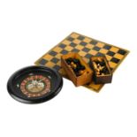 A Staunton pattern ebony and boxwood chess set.