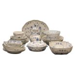 A collection of Royal Copenhagen blue fluted porcelain.