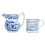 A small moulded pearlware jug.