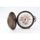 Masonic, T & B King, East Smithfield London, a fusee full hunter pocket watch, the enamelled dial