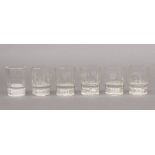 Masonic, 4 various 19th century etched glass gambling tumblers, the base of each with 3 dice, all