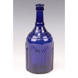 A Cathedral style Coalport blue bottle 24cm