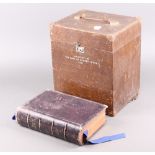 Masonic, a Victorian leather bound Holy Bible, Old and New Testament, printed by George E Eyre and